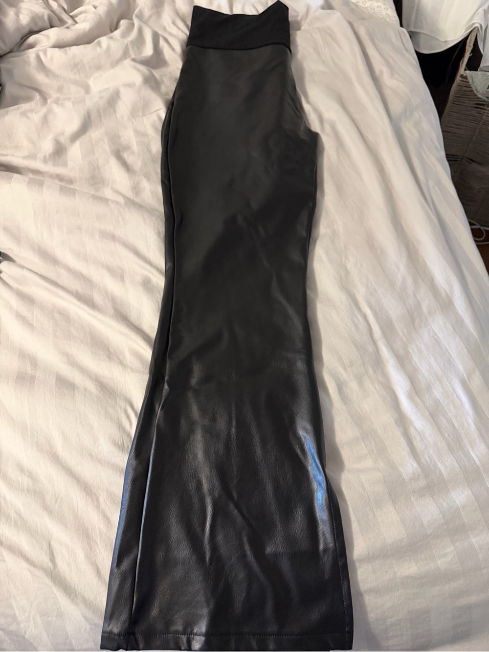Hatch Black Vegan Leather Maternity pants